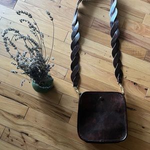 Anthropologie crossbody leather purse.